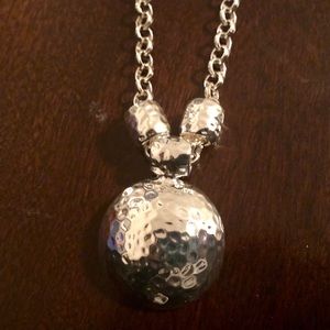 Liz Claiborne silver metal earrings & necklace set